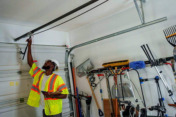 Professional Garage Door Panel Replacement technician working in Rice Lake, MN